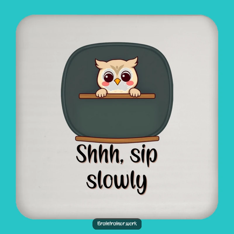 Funny Kawaii Owl Chalkboard Coaster Set - Hilarious Protection for Smart Tables!