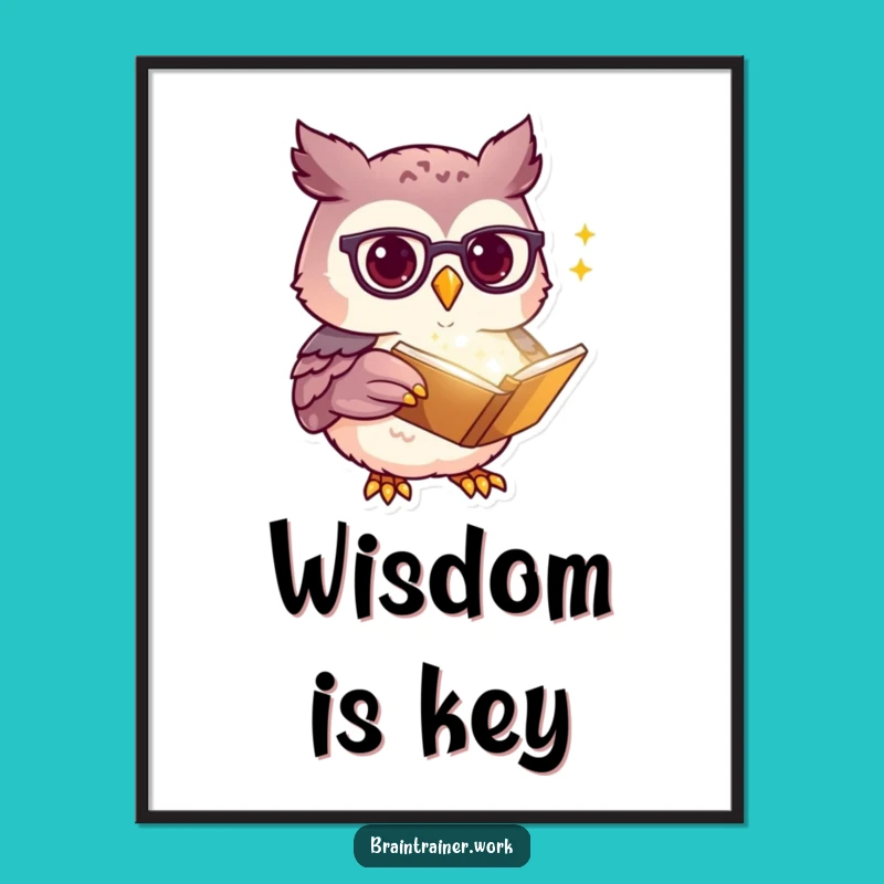 Funny Kawaii Owl Poster - Hilarious Wall Art for Book Lovers & Scholars!