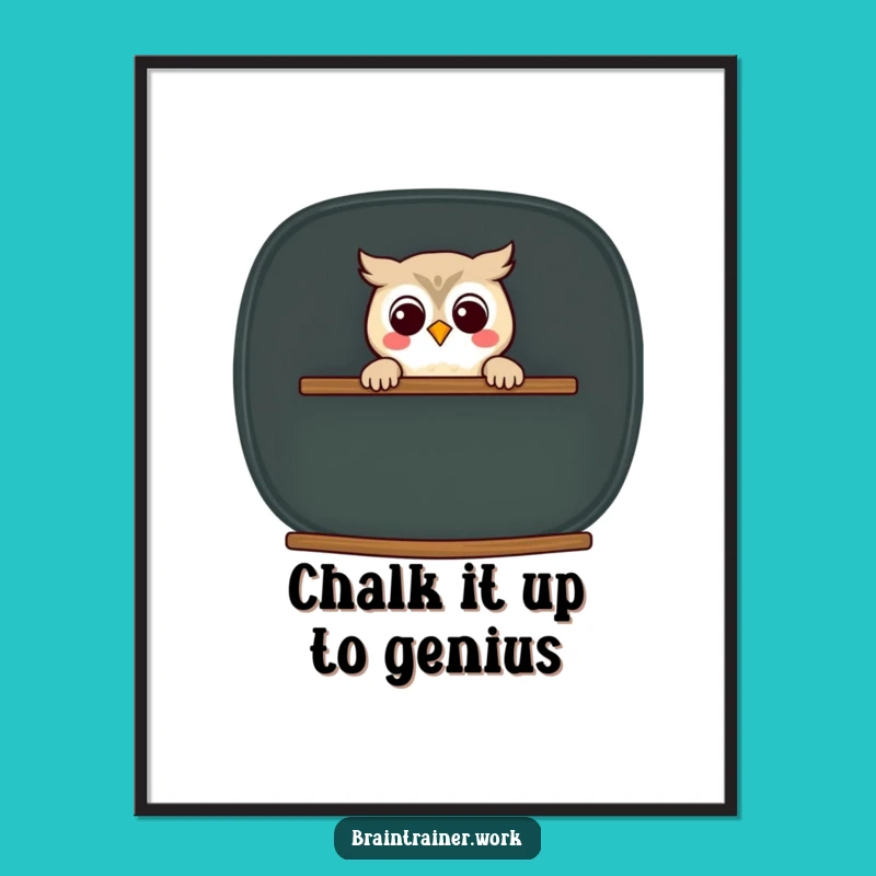 Free Printable Wall Art: Funny Owl Chalkboard Peek Design, Downloadable & Print at Home