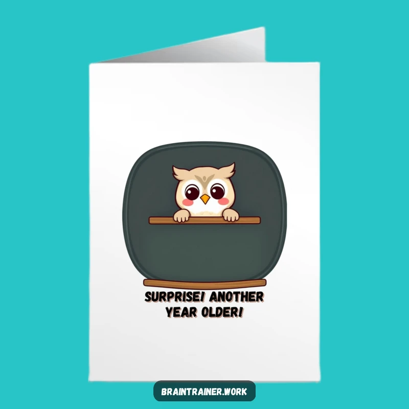 Free Printable Birthday Card: Funny Owl Chalkboard Wish, Downloadable & Print at Home