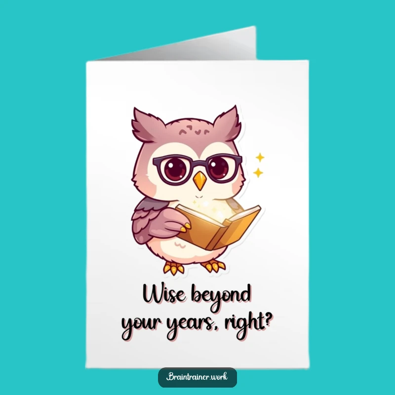 Free Printable Birthday Card: Funny Owl Scholar Gift, Downloadable & Print at Home